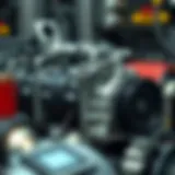 Detailed view of an AC DC air compressor with labeled components