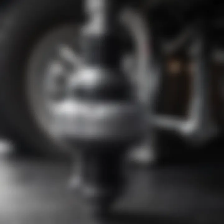 Detailed view of air bag suspension system installed in a 4x4 vehicle