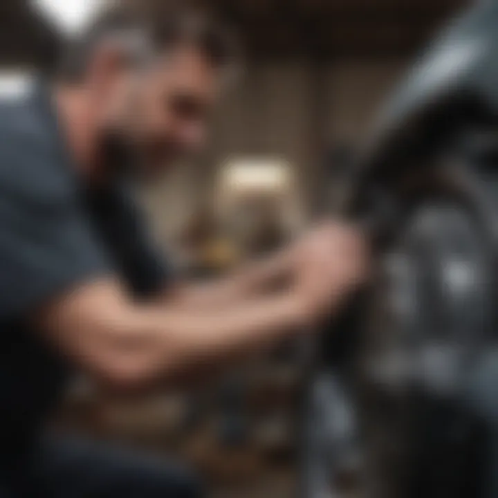 Mechanic working on paint repair