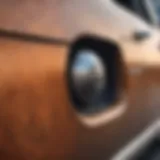 Detailed view of rust on a vehicle panel