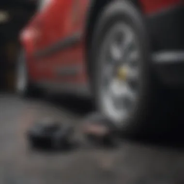 Visual guide on how to install a brake lock in a vehicle.