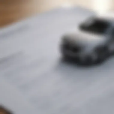 Close-up of car insurance policy document