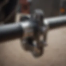 Close-up view of a combination pintle hitch showcasing its robust design.