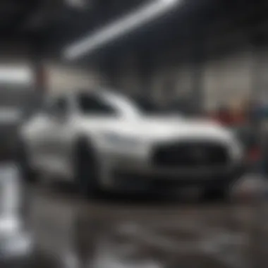 Comprehensive Maintenance for Infiniti Vehicles Infiniti vehicle undergoing maintenance