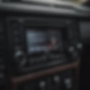 Showcasing the installation process of a double din Bluetooth radio.