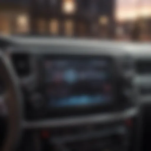 A double din Bluetooth radio displaying a vibrant user interface.