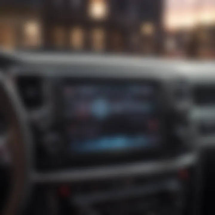A double din Bluetooth radio displaying a vibrant user interface.