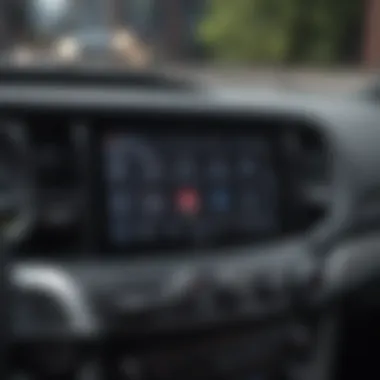 A sleek double din player installed in a modern vehicle dashboard.