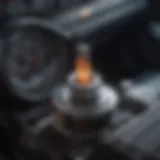 Close-up view of a modern vehicle's ignition system