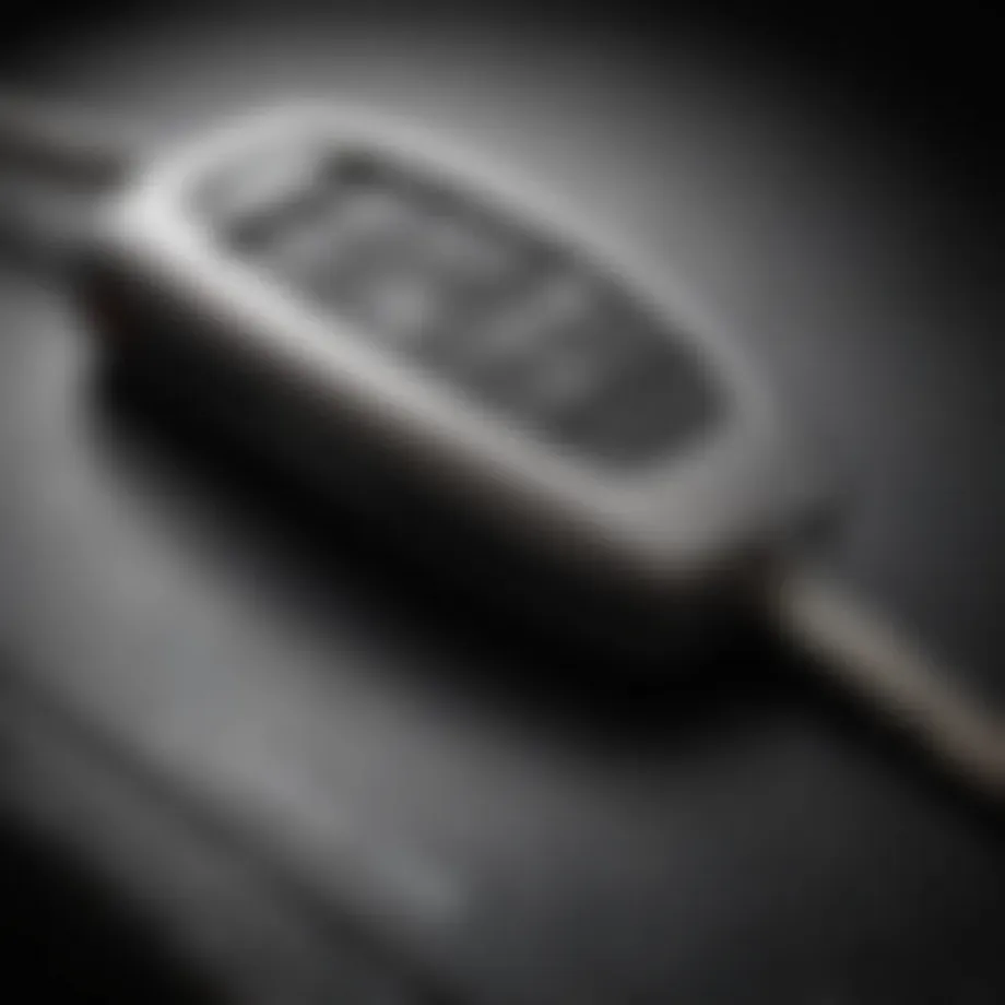 Close-up view of a Ford Focus key highlighting design details