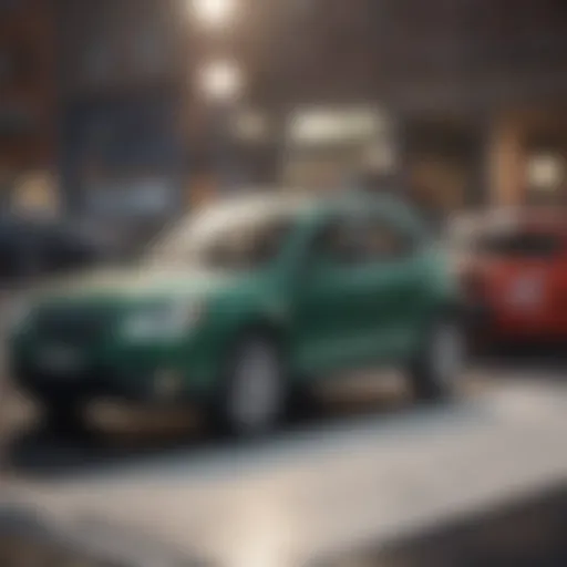 Detailed view of auto insurance documents.