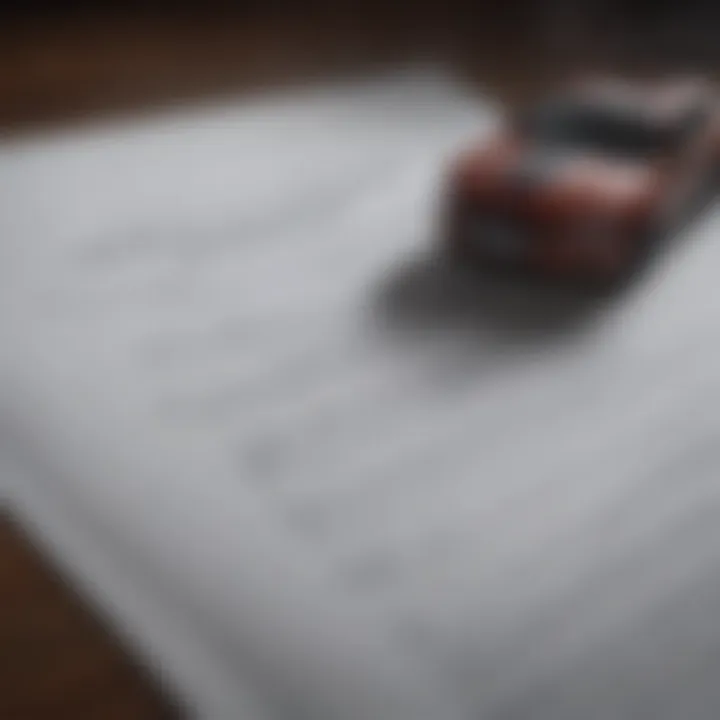 Close-up of a lease agreement document
