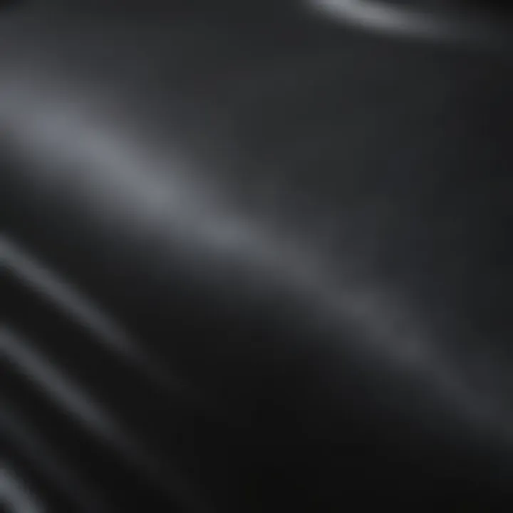 Close-up of matt black car wrap texture