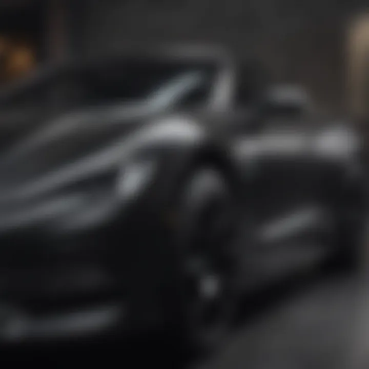 Comparison of matt black wrap and traditional car paint