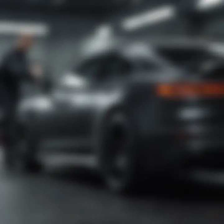 Professional application of a car wrap