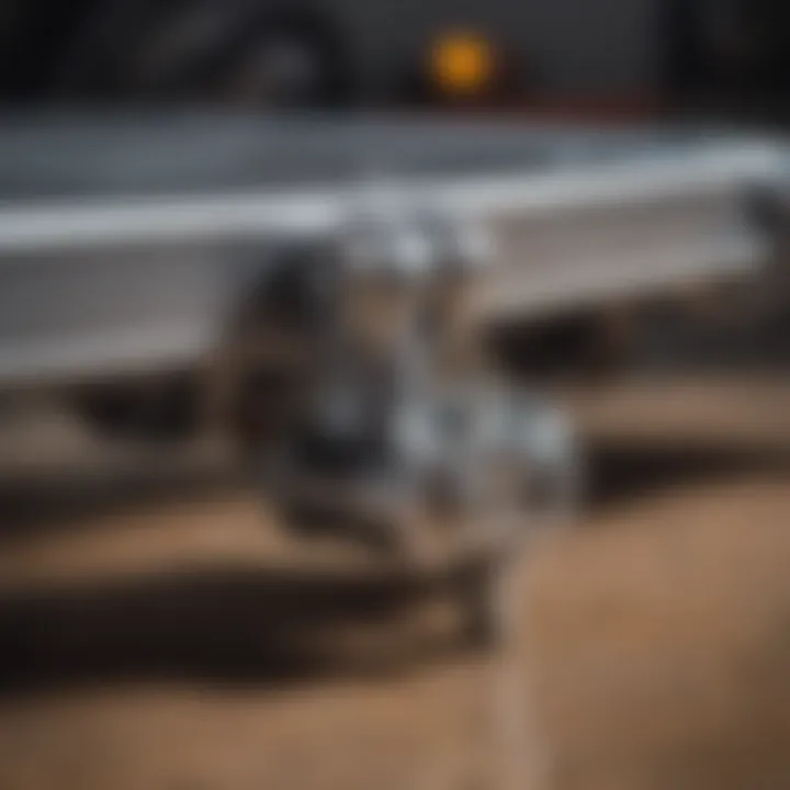 Illustration showing the structural components of a gooseneck hitch.