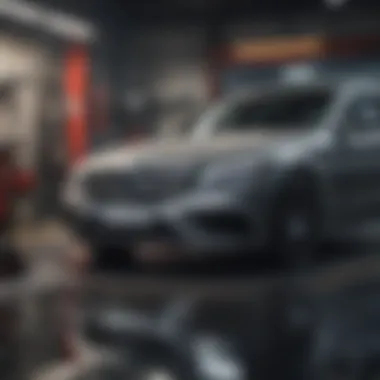 A Mercedes vehicle being maintained with the assistance of a manual