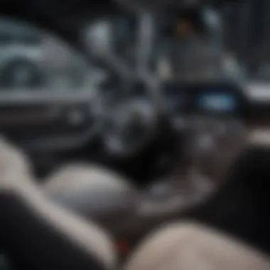 Luxurious Interior with Custom Steering Cover A luxurious Mercedes interior featuring a custom steering cover