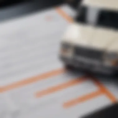 Close-up of an auto insurance policy document