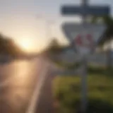 Florida road sign indicating insurance requirements