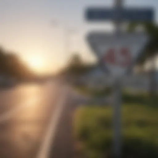 Florida road sign indicating insurance requirements