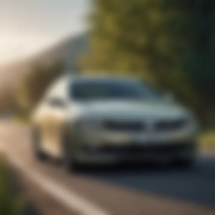 Modified Volkswagen Passat GT on a scenic road highlighting aesthetic enhancements