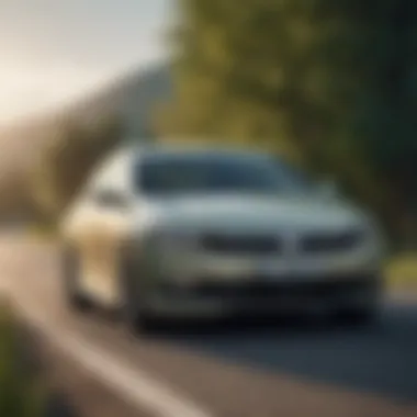 Aesthetic Enhancements of Volkswagen Passat GT Modified Volkswagen Passat GT on a scenic road highlighting aesthetic enhancements