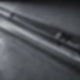 Close-up view of Rain X beam wiper blades showcasing their sleek design and construction.