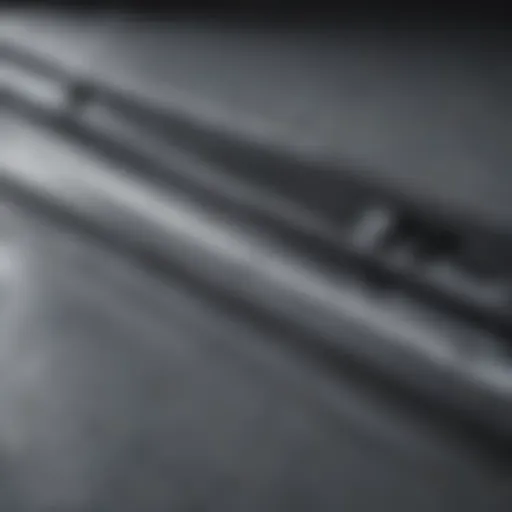 Close-up view of Rain X beam wiper blades showcasing their sleek design and construction.