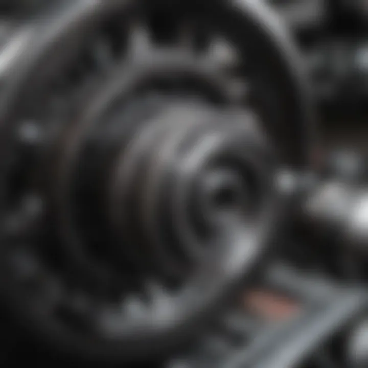 Close-up of differential components and gears
