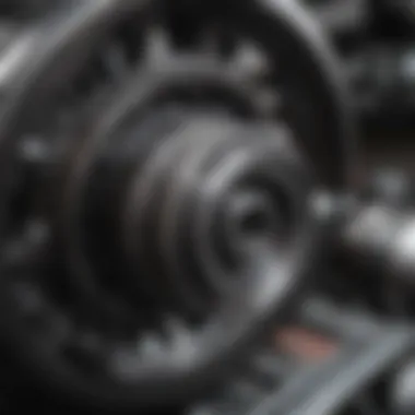 Components of the Rear Differential Close-up of differential components and gears