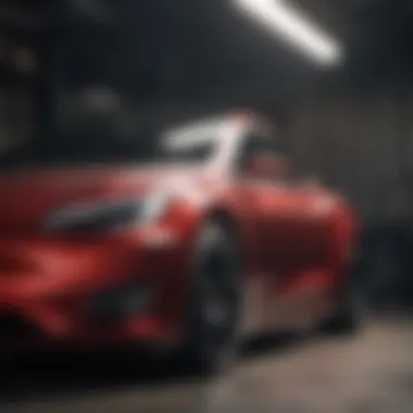 Examining the Finish: Before and After Close-up of a Tesla's paint finish