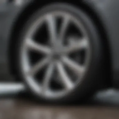 Close-up of a Tesla wheel kit installed on a vehicle, highlighting its features and craftsmanship