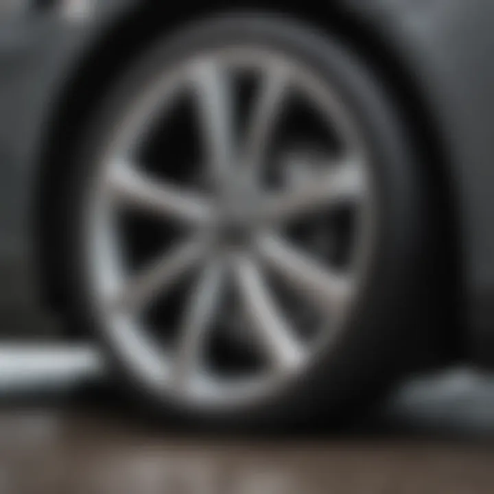 Close-up of a Tesla wheel kit installed on a vehicle, highlighting its features and craftsmanship