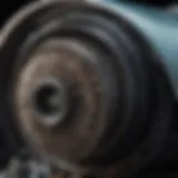 Detailed view of a car breather filter highlighting its structure and components.