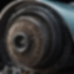 Detailed view of a car breather filter highlighting its structure and components.