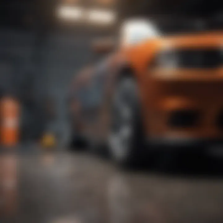 Illustration depicting the installation process of a Charger front lip