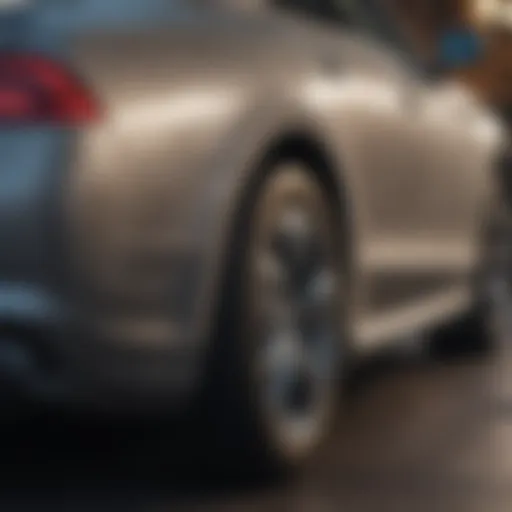 Close-up view of a car surface showing scratches