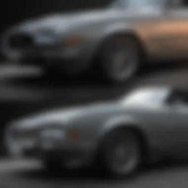 Side-by-side comparison of a scratched and buffed car panel