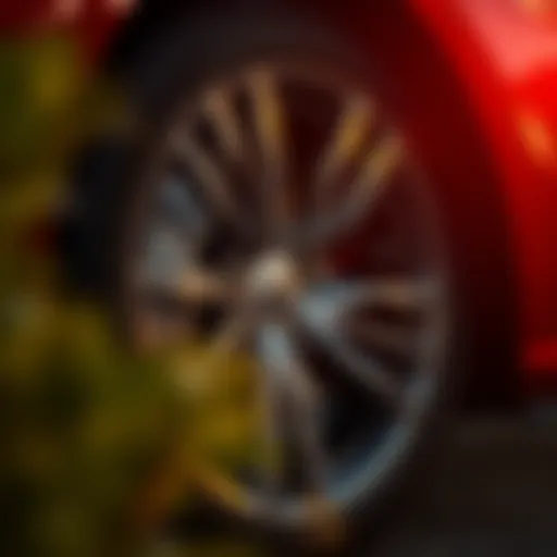 Detailed view of a rim showcasing design elements