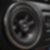 Close-up of the Kia Forte speaker system showcasing its design and dimensions
