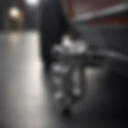 Detailed view of a two inch tow hitch showcasing its robust design and features.