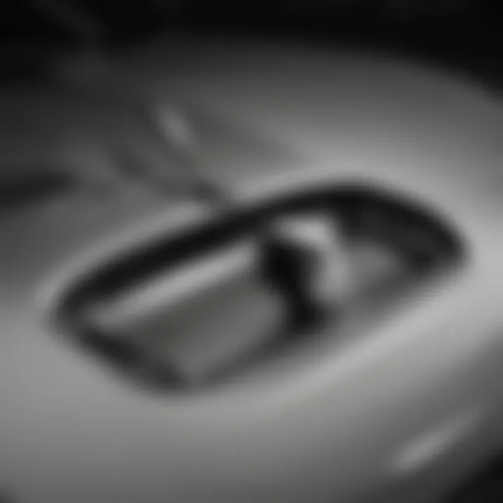 Close-up view of 2010 Ford Fusion windshield wiper mechanism