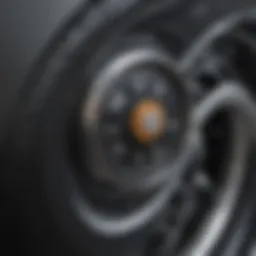 Close-up of a tire pressure valve showcasing its design and functionality