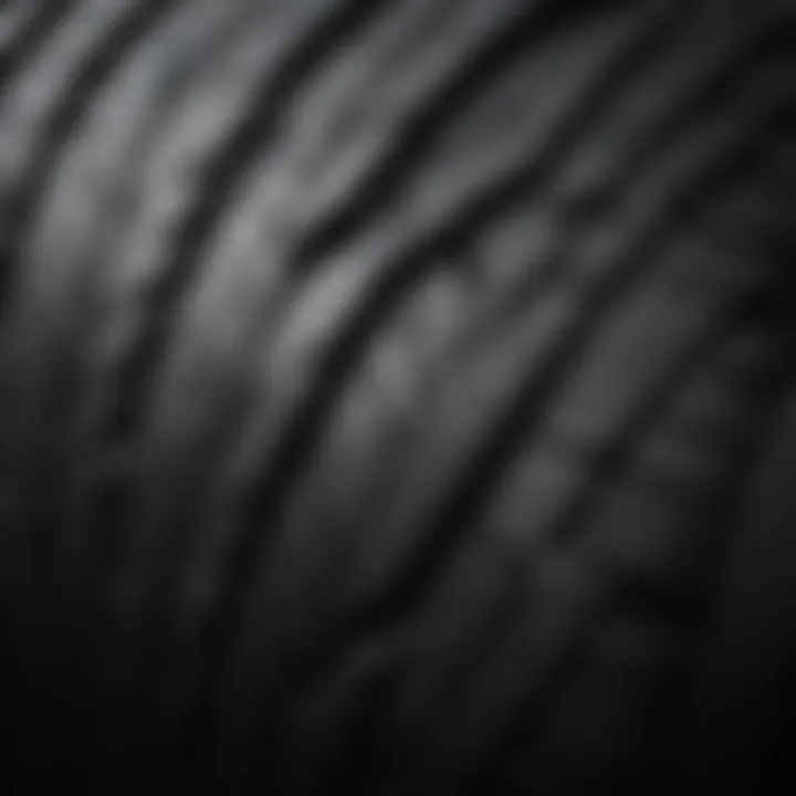 Close-up view of a tire on a Toyota RAV4 showcasing tread patterns