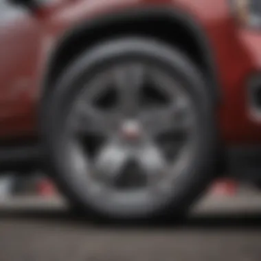 Side profile of a 2015 GMC Yukon highlighting tire size