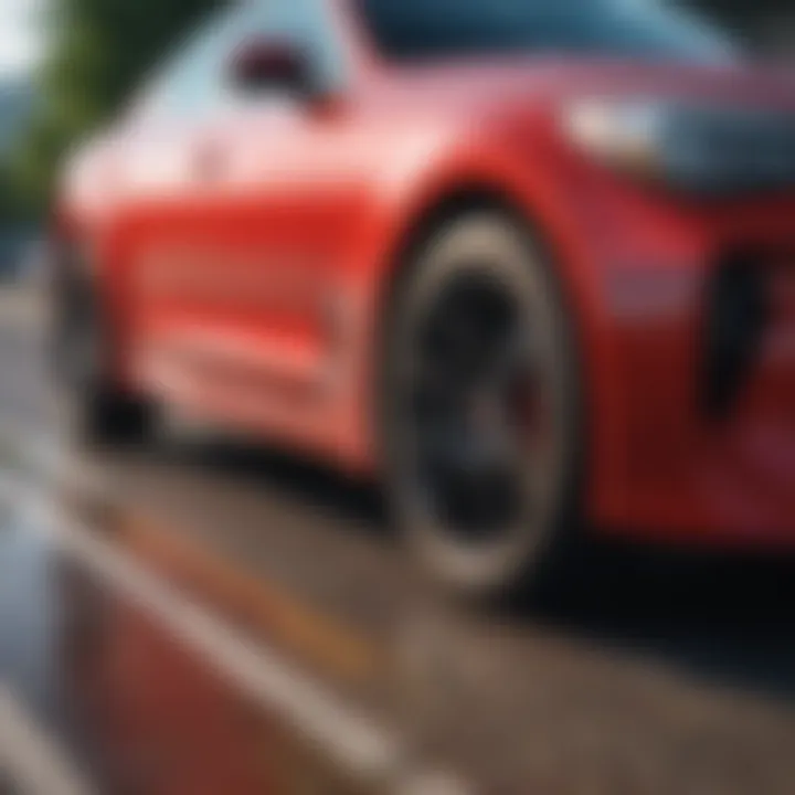 A 2018 Kia Stinger on the road emphasizing stability.