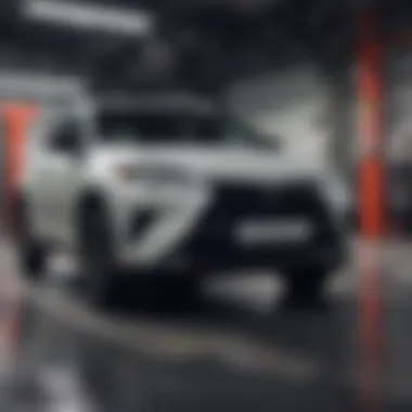 Technician Utilizing the Toyota Hybrid Scan Tool Technician using Toyota hybrid scan tool
