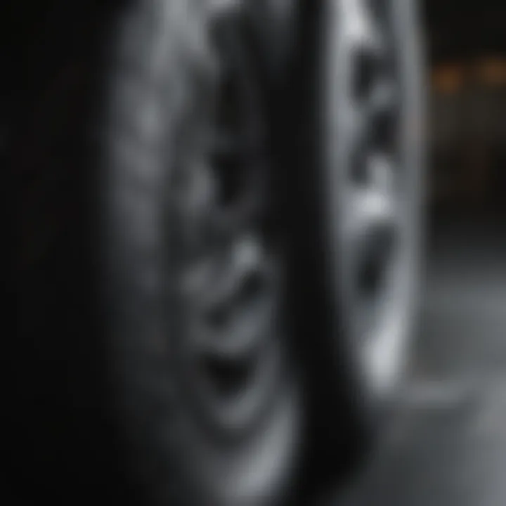 Close-up view of Veloster Turbo tire tread pattern