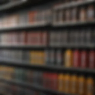 Variety of motor oils displayed on a shelf